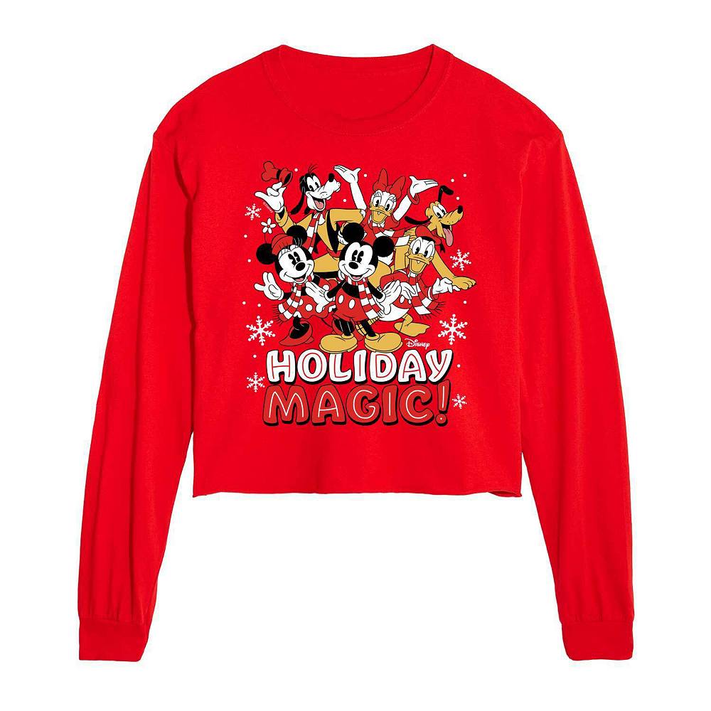 

Укороченная футболка с длинными рукавами Disney's Mickey Mouse & Friends Holiday Magic для детей Licensed Character, красный