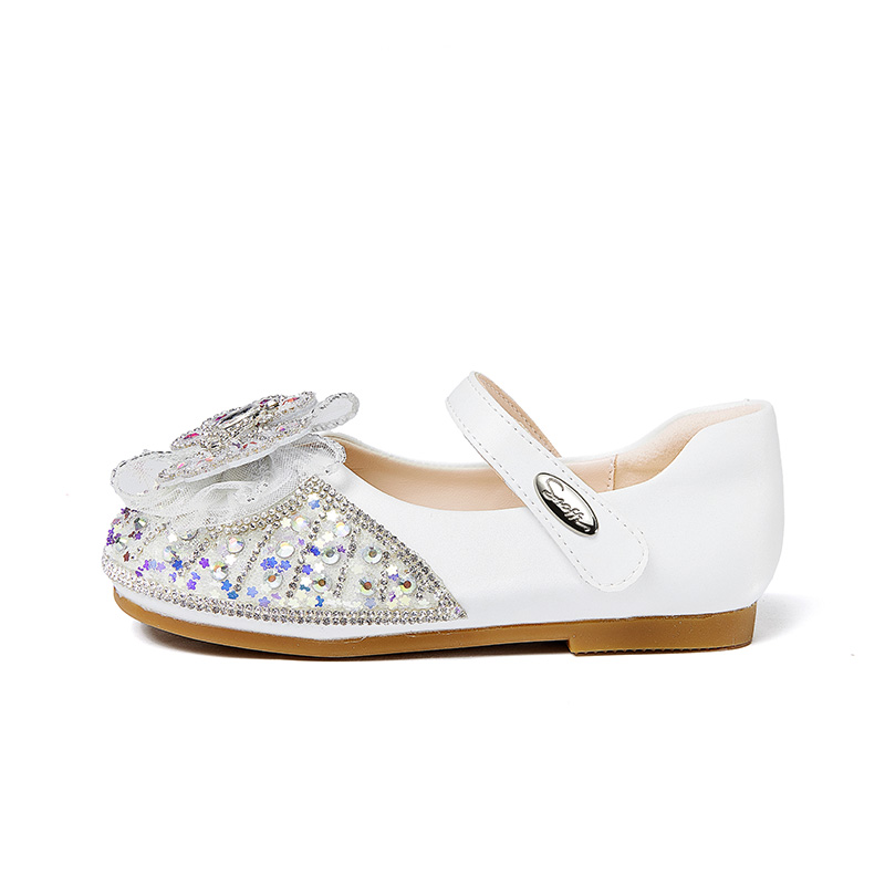 

Нескользящие и износостойкие детские кожаные туфли с низким верхом Snoffy, белый