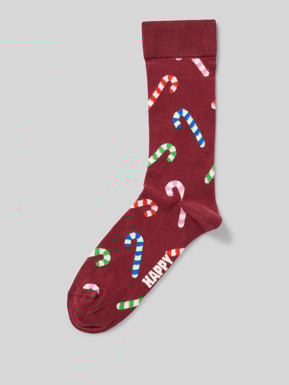 

Носки с узорчатой ​​вышивкой, модель «Конфетная трость» Happy Socks, бордовый