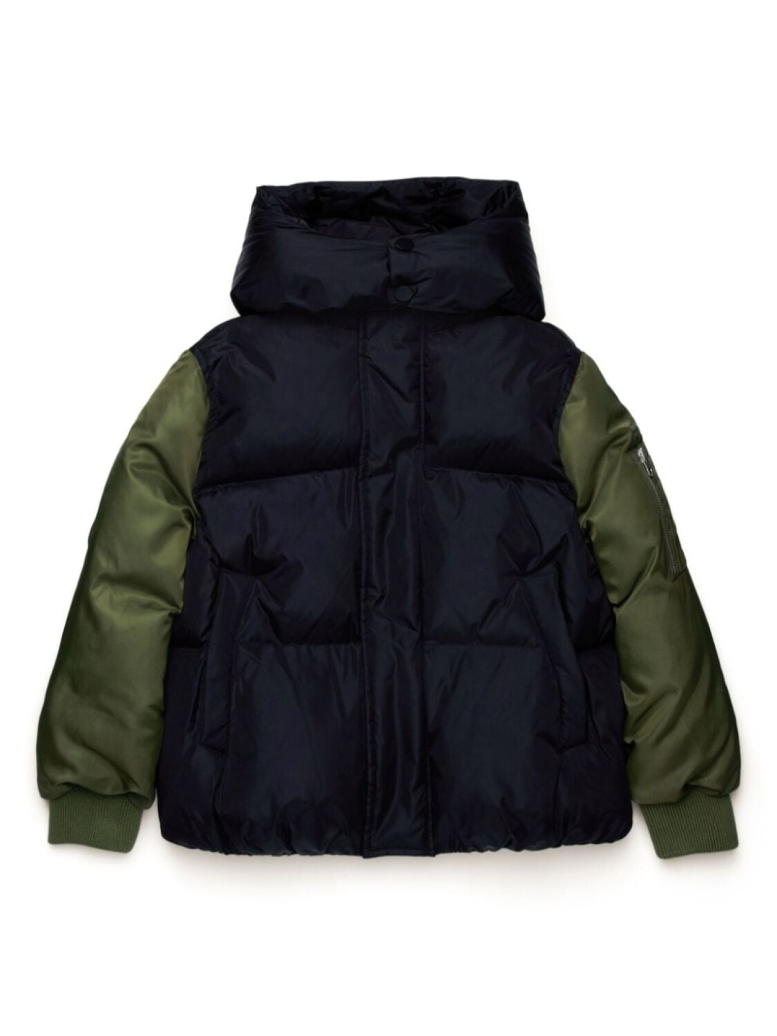 

MM6 Maison Margiela Kids стеганый пуховик в стиле колор-блок, черный