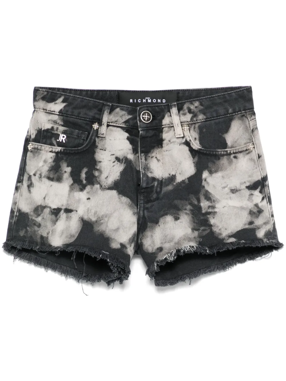 

Джинсовые шорты с бахромой John Richmond, черный