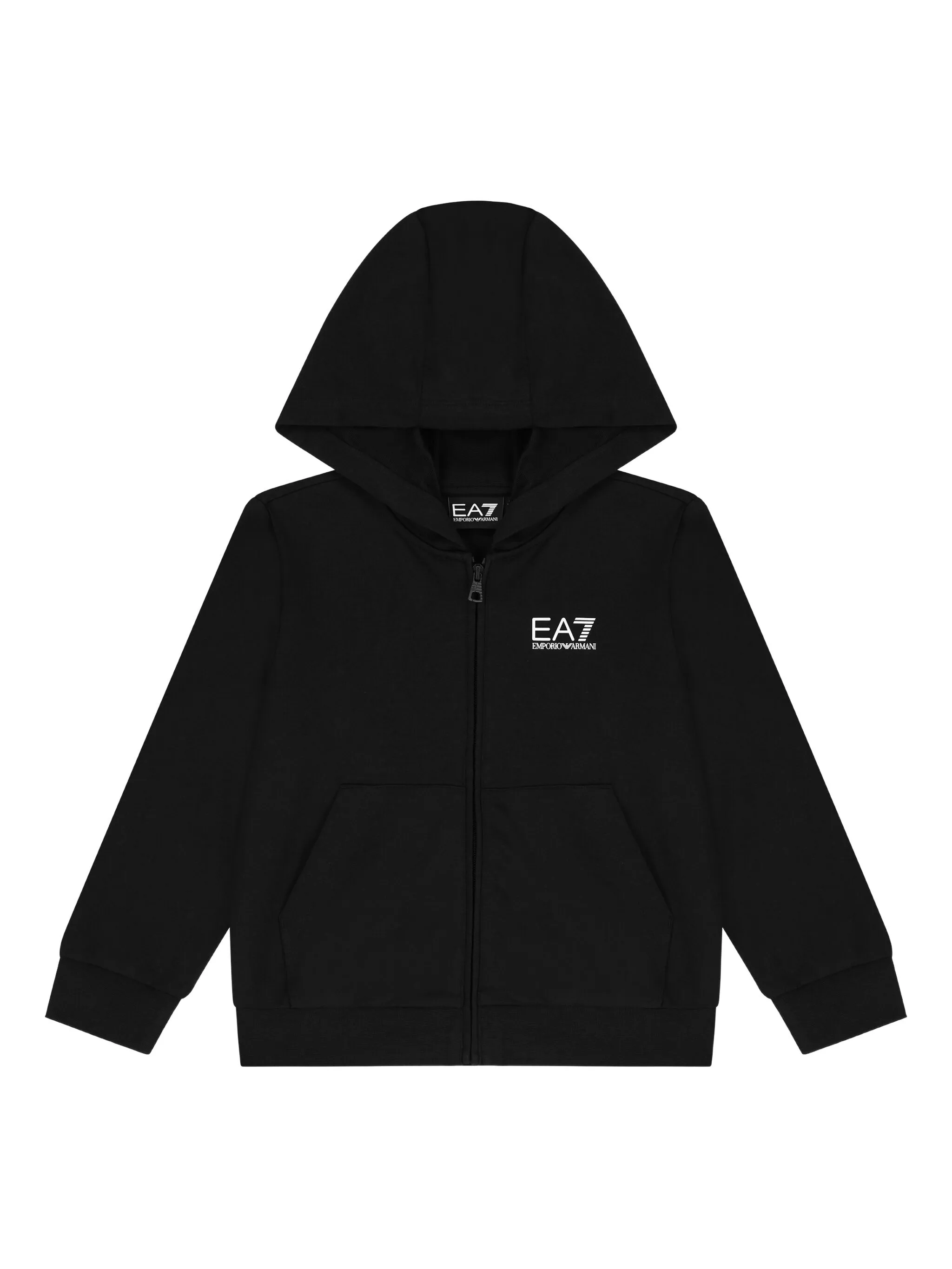 Куртка на молнии с капюшоном и логотипом Emporio Armani Kids, черный — фото 4