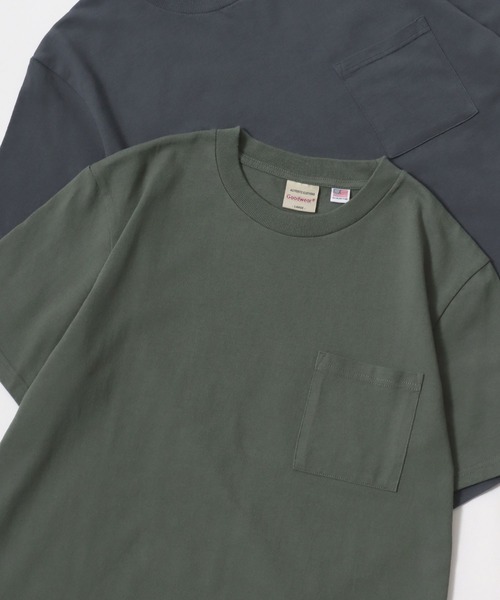 

Футболка из хлопка, с карманом, круглым вырезом и коротким рукавом Goodwear USA, цвет хаки