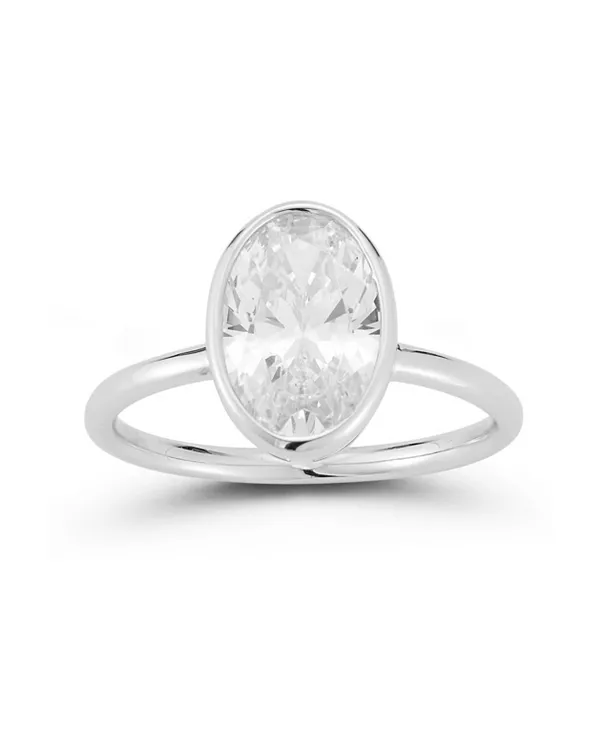 

Кольцо-Солитер из стерлингового серебра 14 карат с овальной огранкой Rachel Zoe, silver