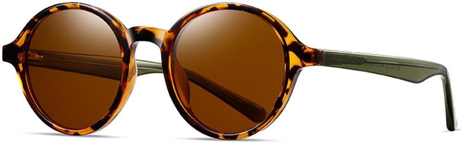 

Мужские солнцезащитные очки в стиле ретро, ​​круглые, для активного отдыха и вождения, модные панк-очки, двухцветные, с защитой от УФ-излучения UV400, роскошные женские солнцезащитные очки TKKTLLT, Leopard Green Tea