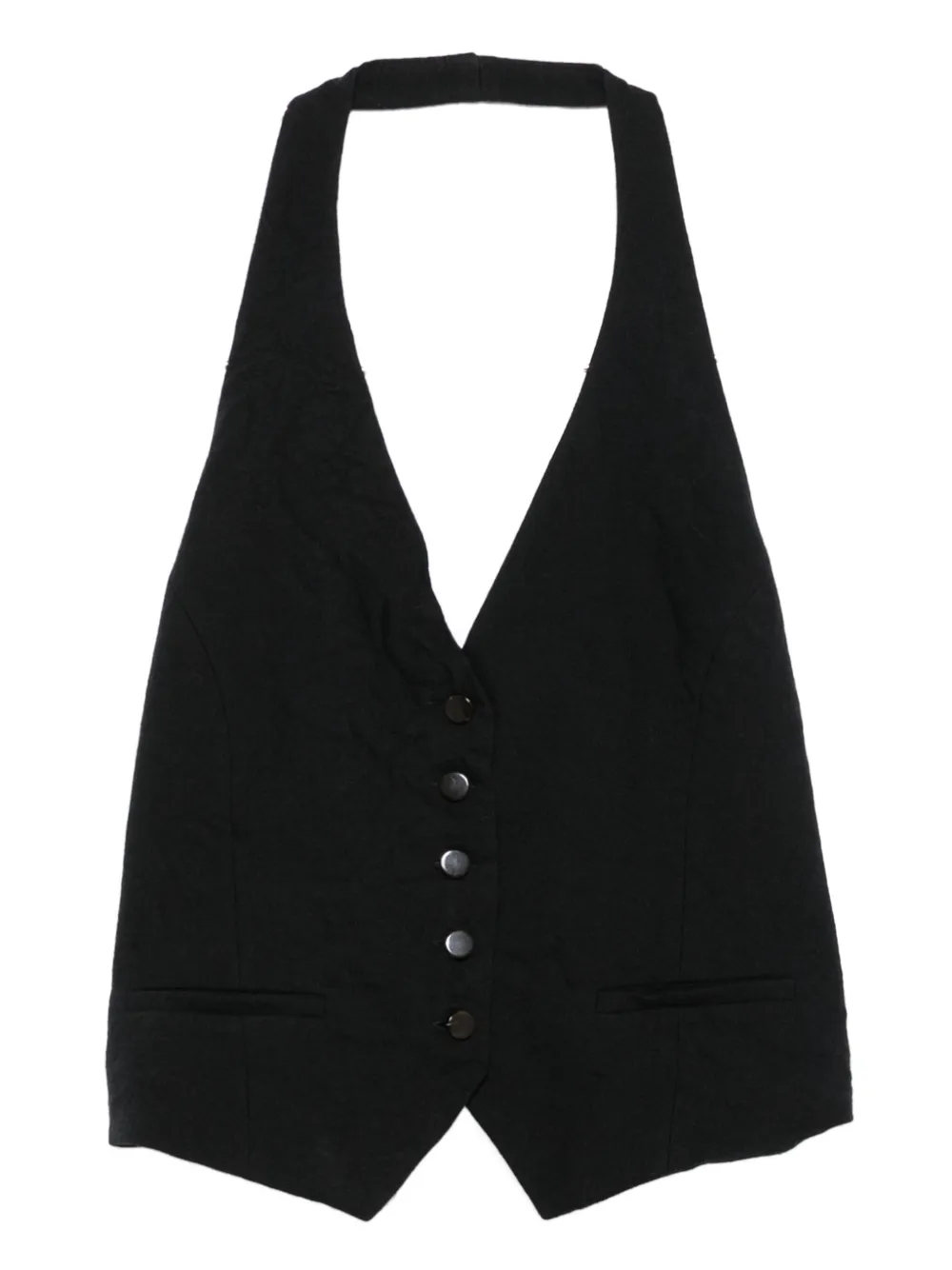 

Топ с застежкой на пуговицы и воротником-халтер Alysi, черный