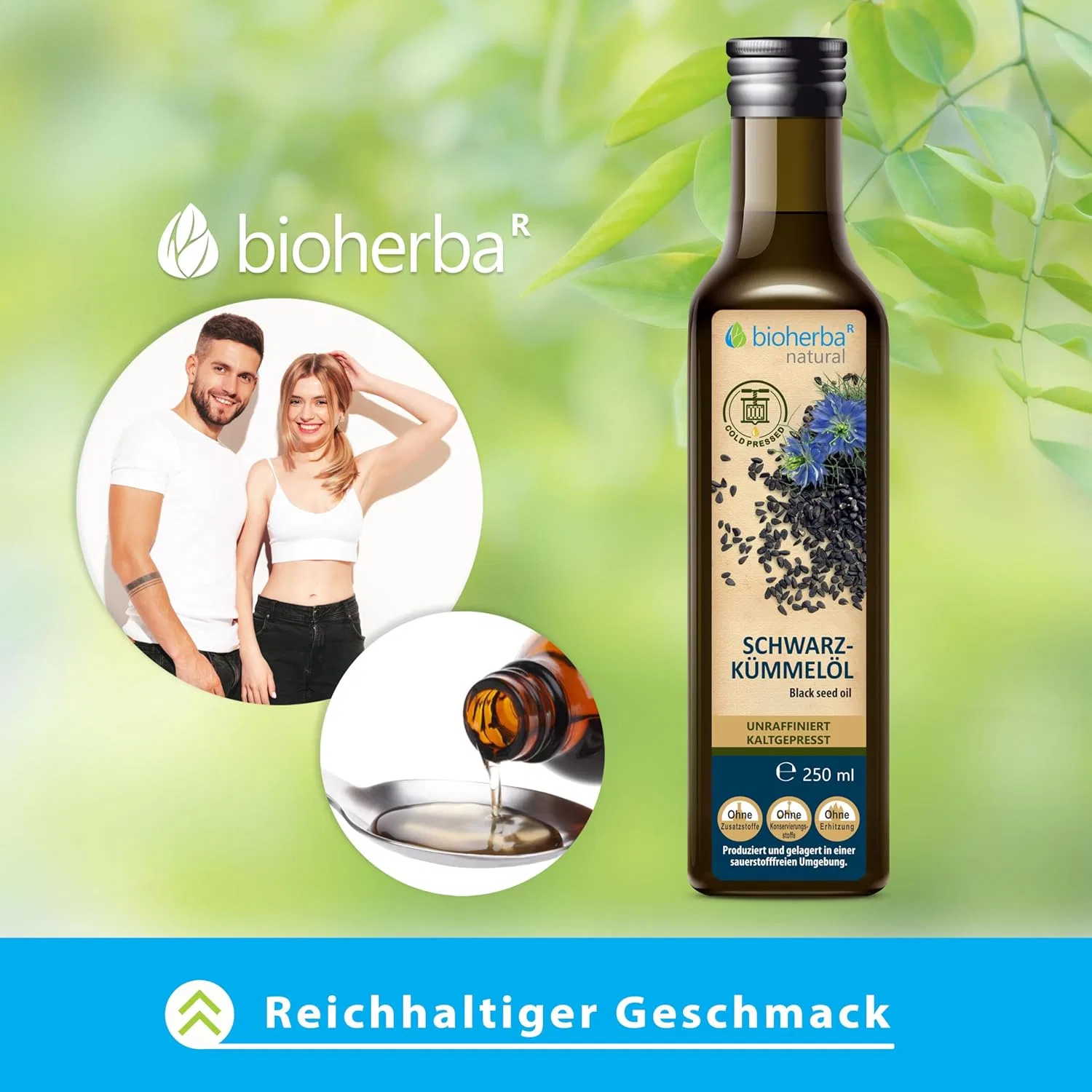 Набор из 4 бутылок масла черного тмина холодного отжима BIOHERBA Bioherba — фото 4