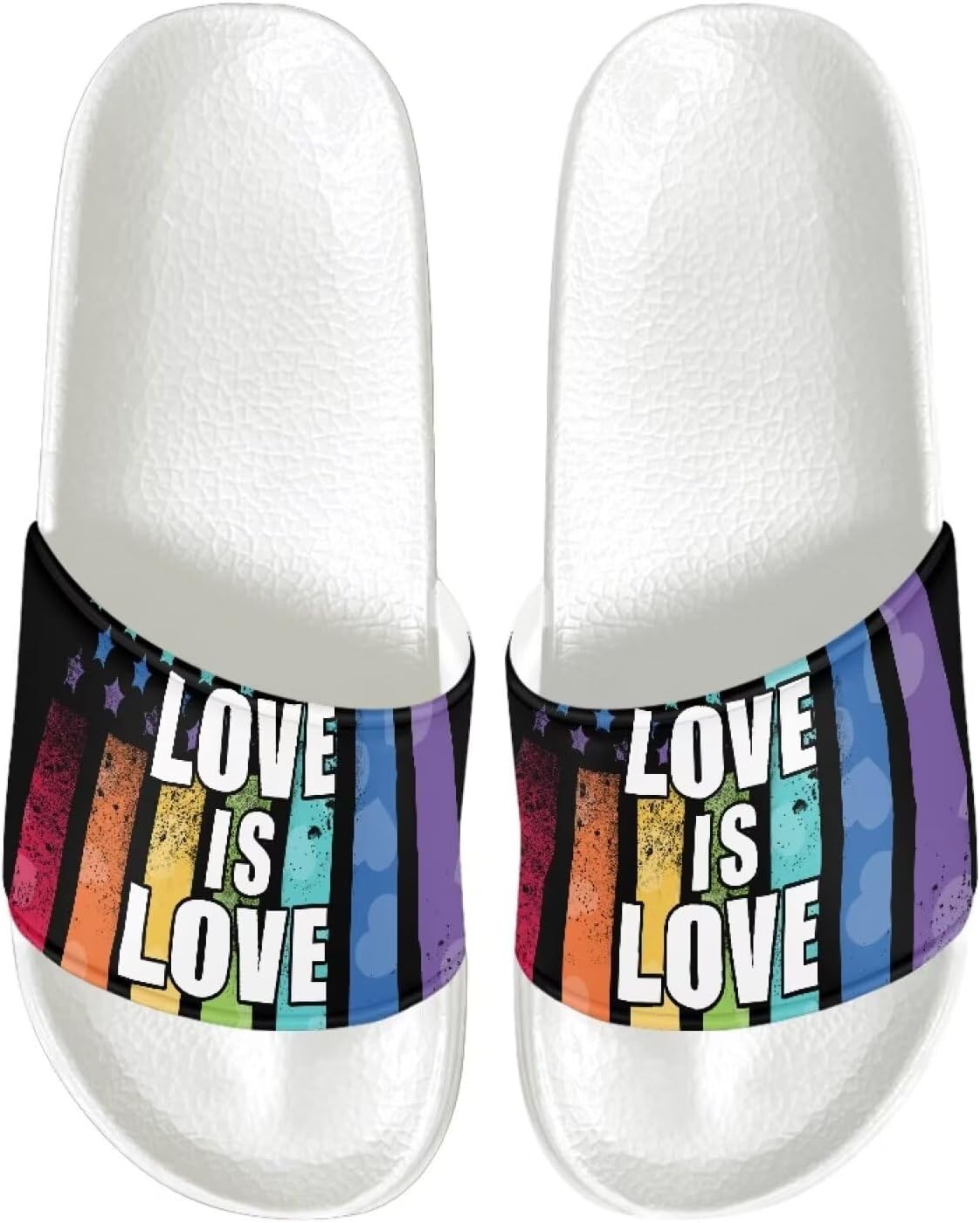 

Женские шлепанцы JUDENTIDOS, нескользящие летние тапочки для дома для девочек, шлепанцы на плоской подошве, Rainbow Flag