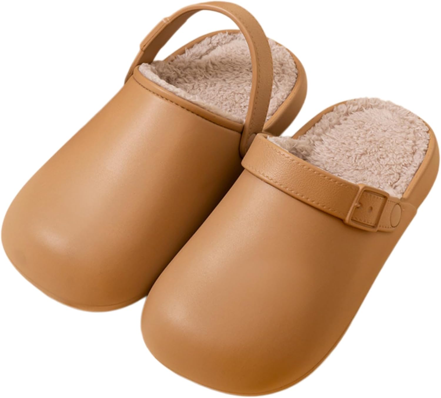 

Зимние пушистые тапочки YPNMR для мужчин и женщин, теплые плюшевые закрытые домашние сабо для пары, коричневый