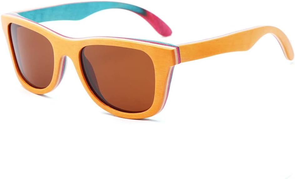 

Поляризованные солнцезащитные очки для мужчин, деревянная оправа, ручная работа, 100% защита от УФ-излучения, поляризованные линзы, очки для активного отдыха K5641 KSVEREN, Brown