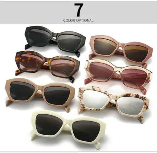 

Модные солнцезащитные очки для женщин, винтажные квадратные солнцезащитные очки в стиле ретро, ​​черные женские очки «кошачий глаз», очки для зрения MTZJH, Coffee