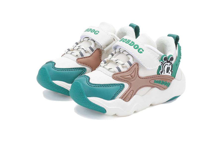 

Износостойкие низкие ботиночки для малышей Infant And Toddler BOBDOG, цвет экрю/кораллово-зеленый