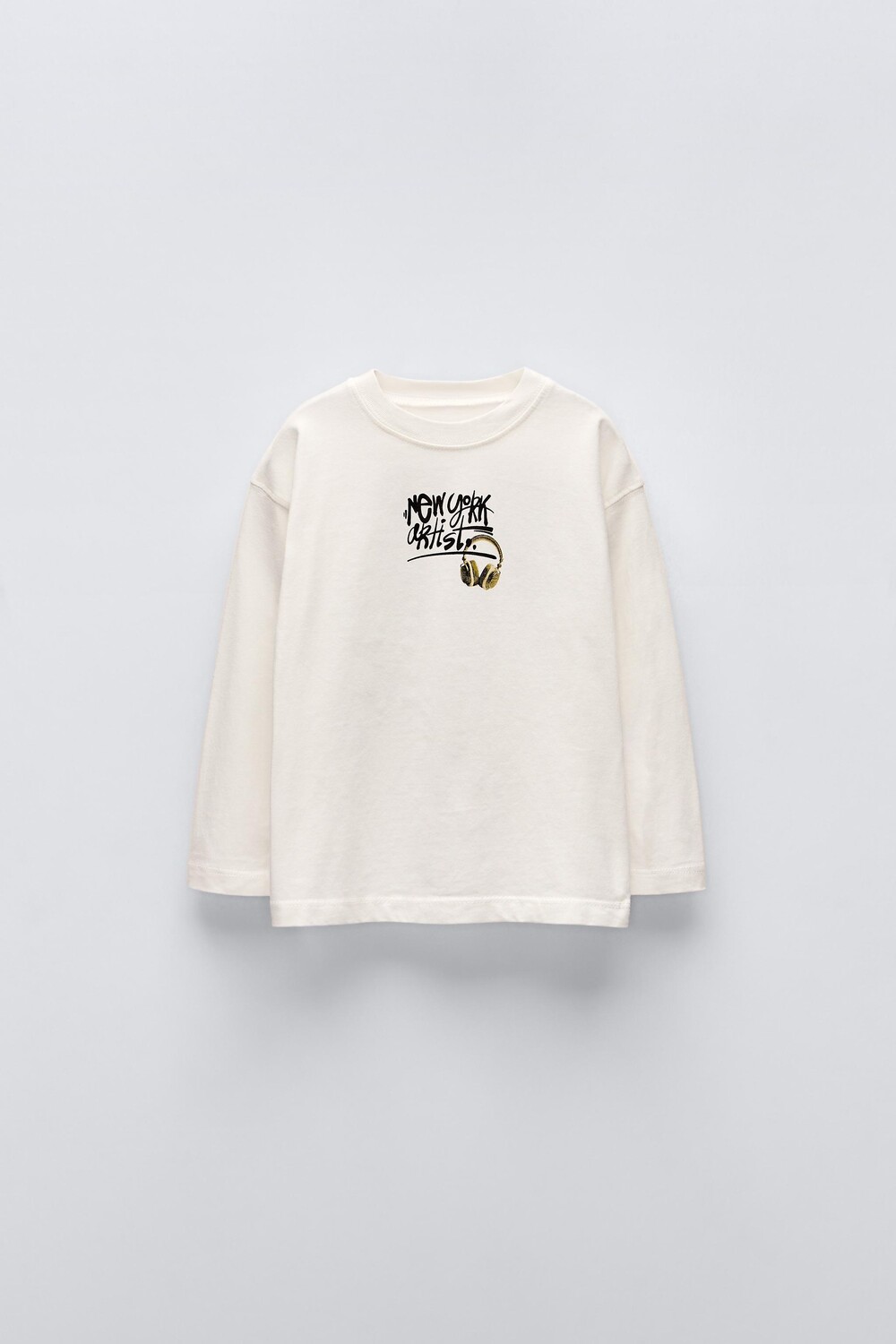 

Футболка с граффити ZARA, белый