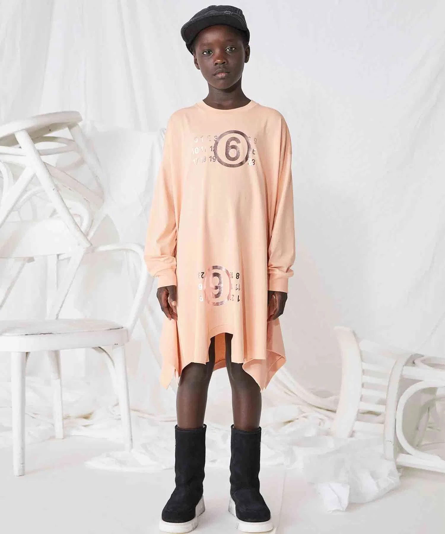 Унисекс хлопковое платье с логотипом MM6 Maison Margiela синее — фото 2
