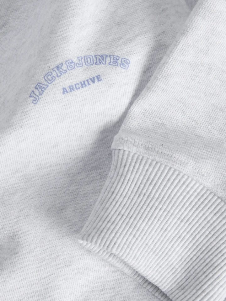 JACK & JONES Junior Толстовка JJCOLLEGE LOGO SWEAT CREW JNR белого меланжевого цвета — фото 4