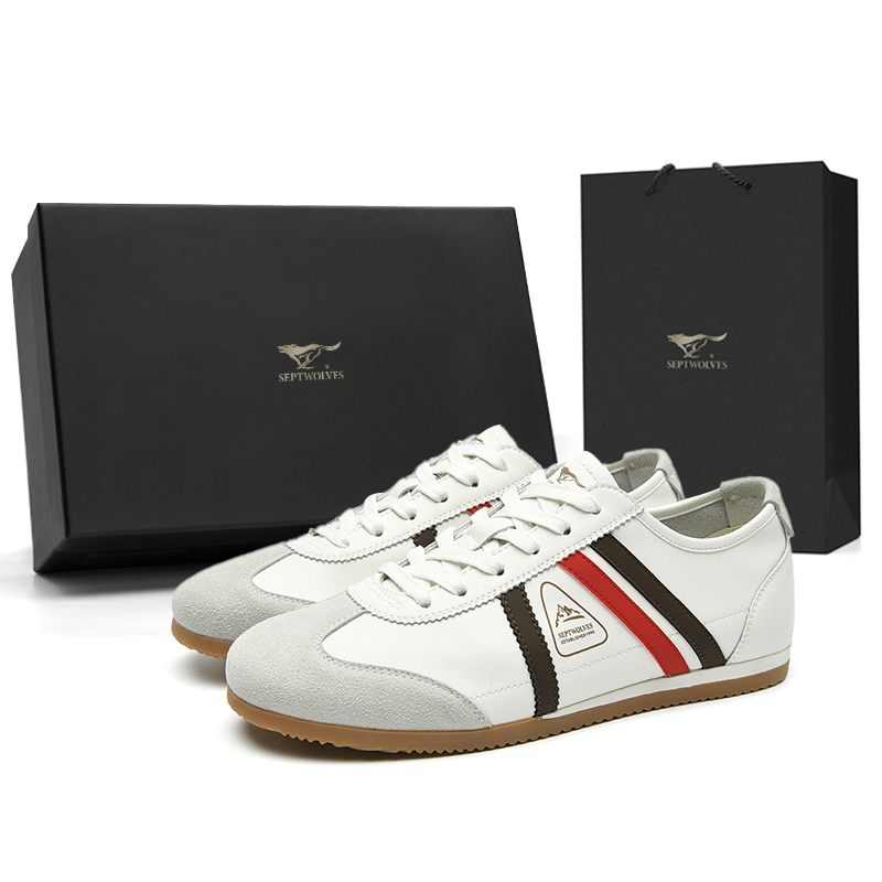 

SEPTWOLVES Мужские белые кеды на низком ходу, цвет White (Standard Leather Shoe Size)