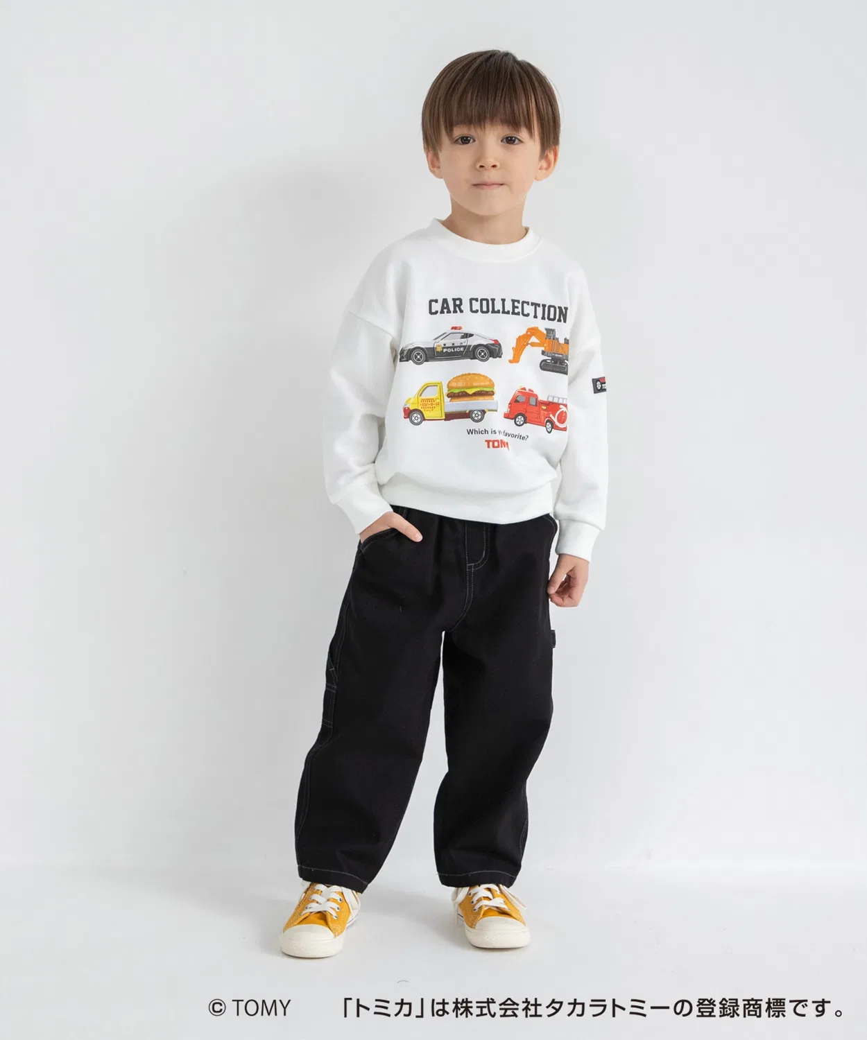 Коллаборация TOMICA × branshes принтованный свитшот, полиэстер 65%, хлопок 35%, серый меланж — фото 2