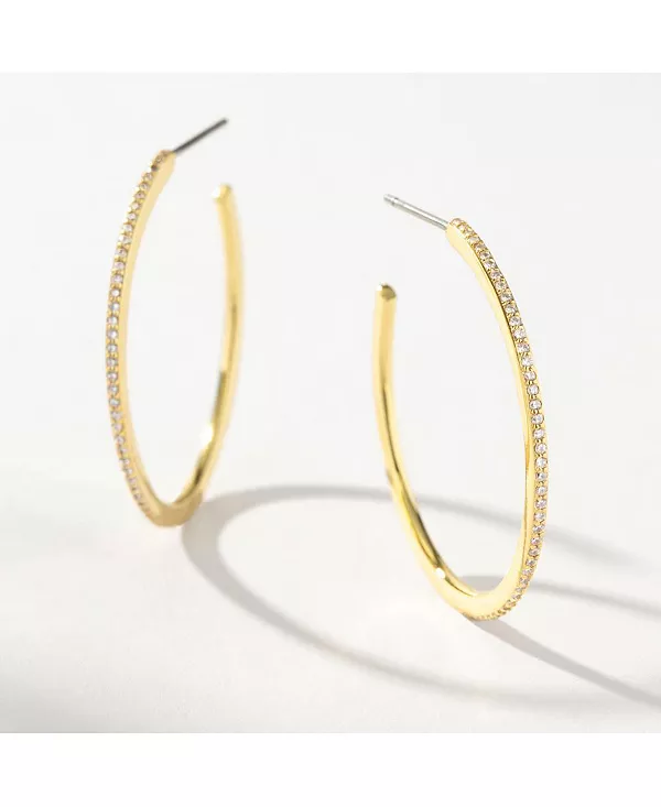 

Серьги-Кольца с паве, покрытые 14-каратным золотом Uncommon James, gold