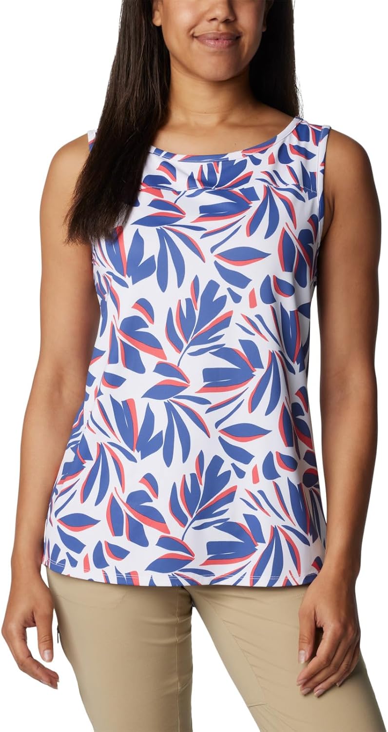 

Женская майка Columbia Chill River от Columbia, влагоотводящая, с защитой от солнца, White Areca