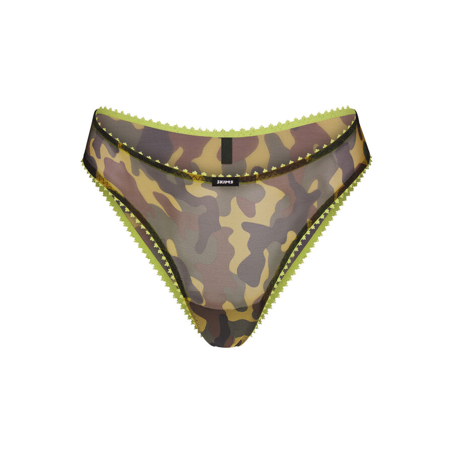 

Пико бикини SKIMS Ultra Fine Mesh, цвет Daffodil Camo