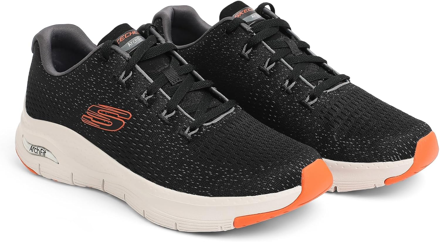 Мужские кроссовки Skechers Arch Fit Takar, черный/оранжевый — фото 2