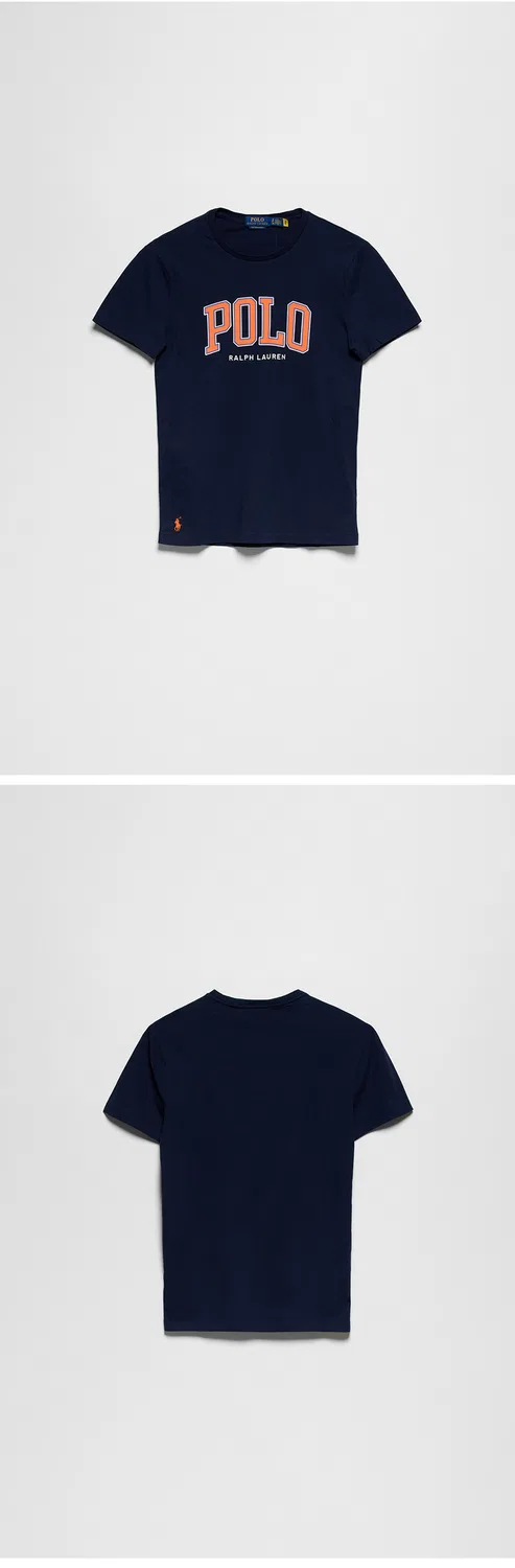 Мужская футболка Custom Slim Fit Logo Jersey тёмно-синяя от Polo Ralph Lauren — фото 3