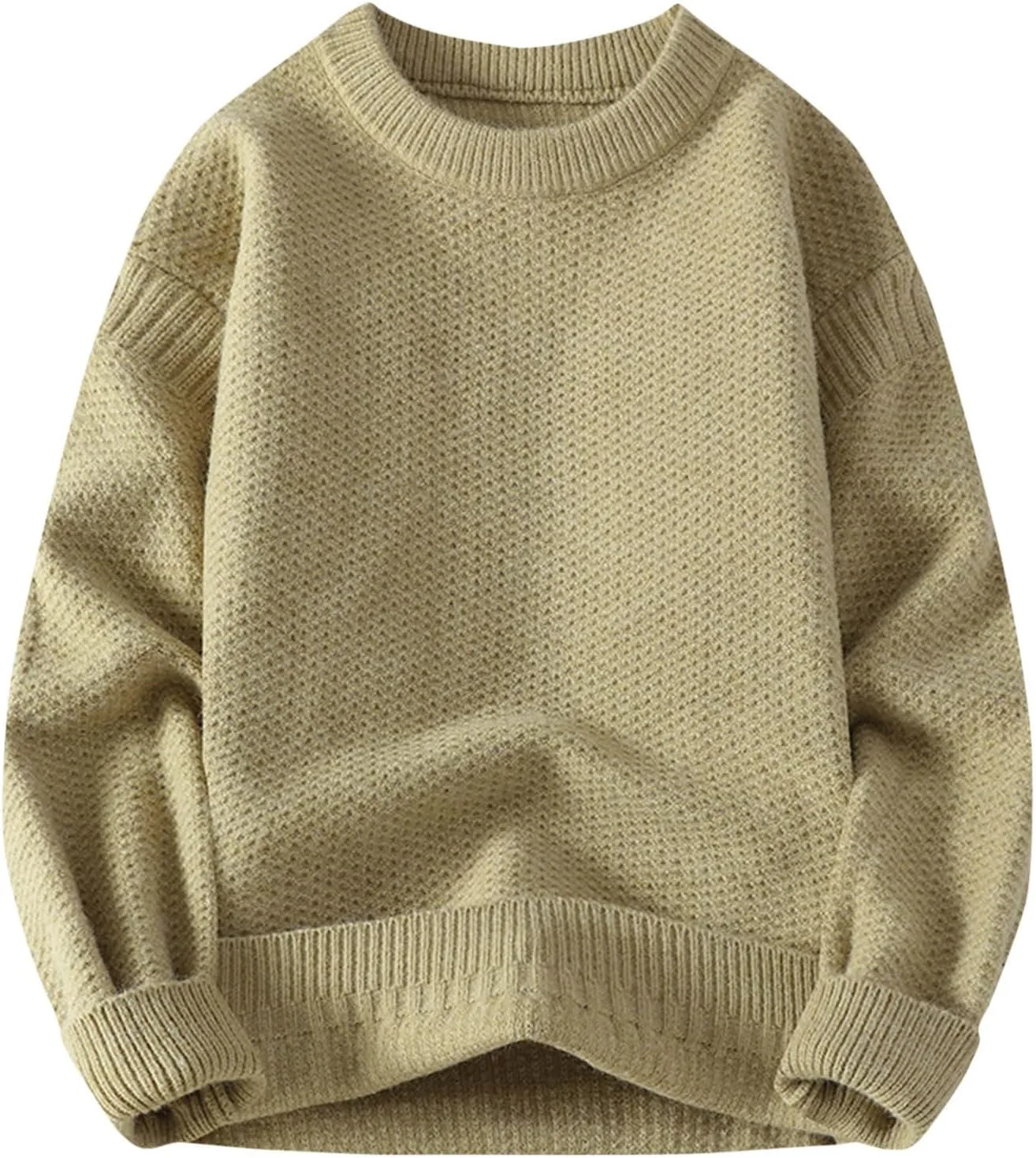 

Свитер мужской с круглым вырезом и длинными рукавами, кабельная вязка, Plus Size AQAYL