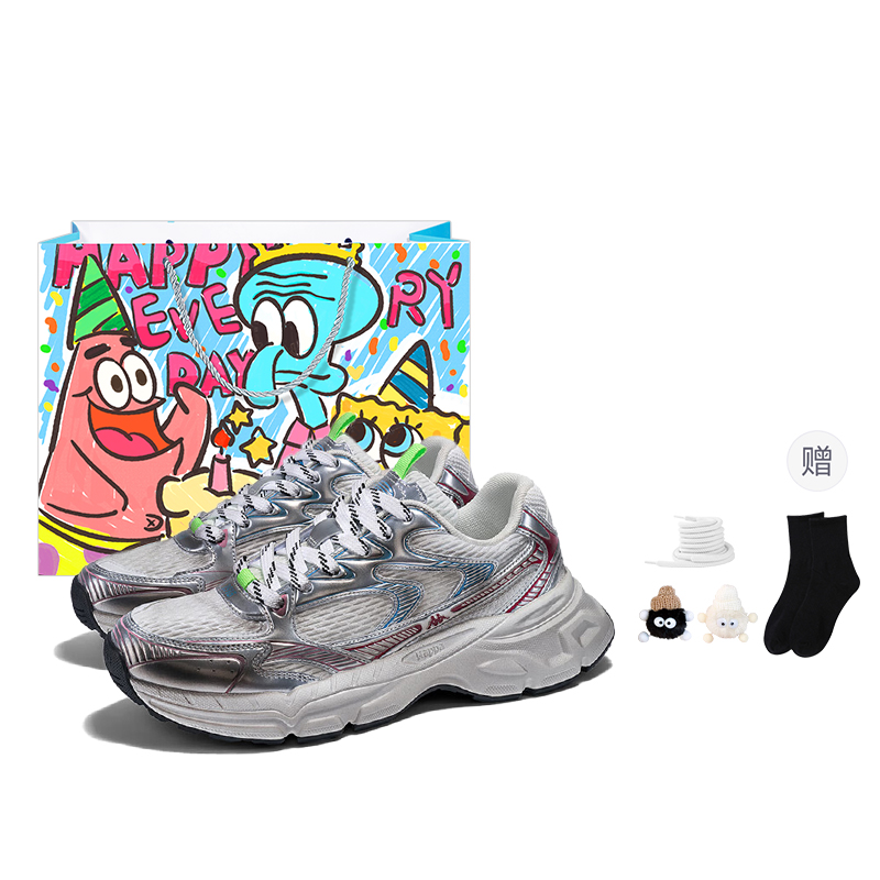 

Kappa Амортизирующие дышащие низкие массивные кроссовки унисекс прохладный серый новогодний красный - прохладный серый/новогодний красный (Happy Shopping Bag комплекты одежды)