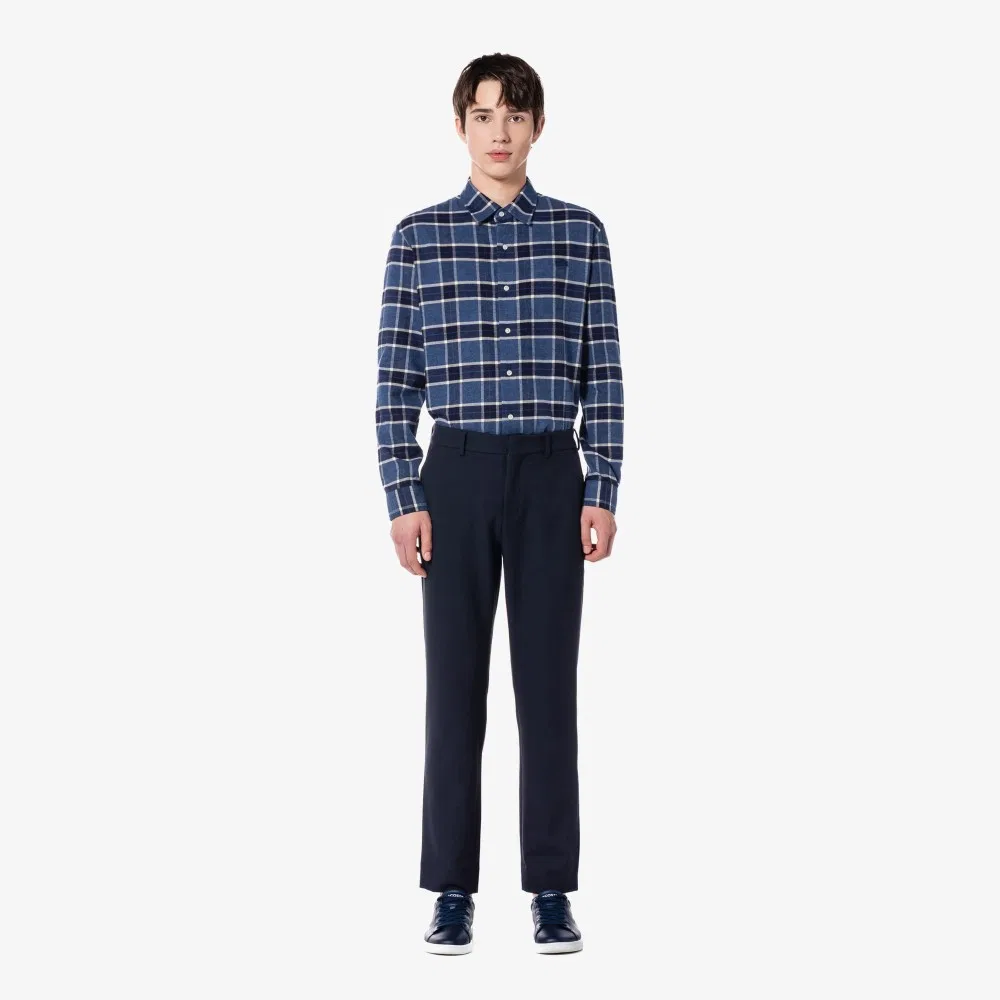 Мужские тёмно-синие брюки из имитации шерсти от Lacoste — фото 3