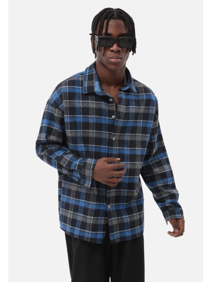 

COFI 1453 Фланелевая рубашка, клетчатая рубашка, рубашка лесоруба темно-синего цвета