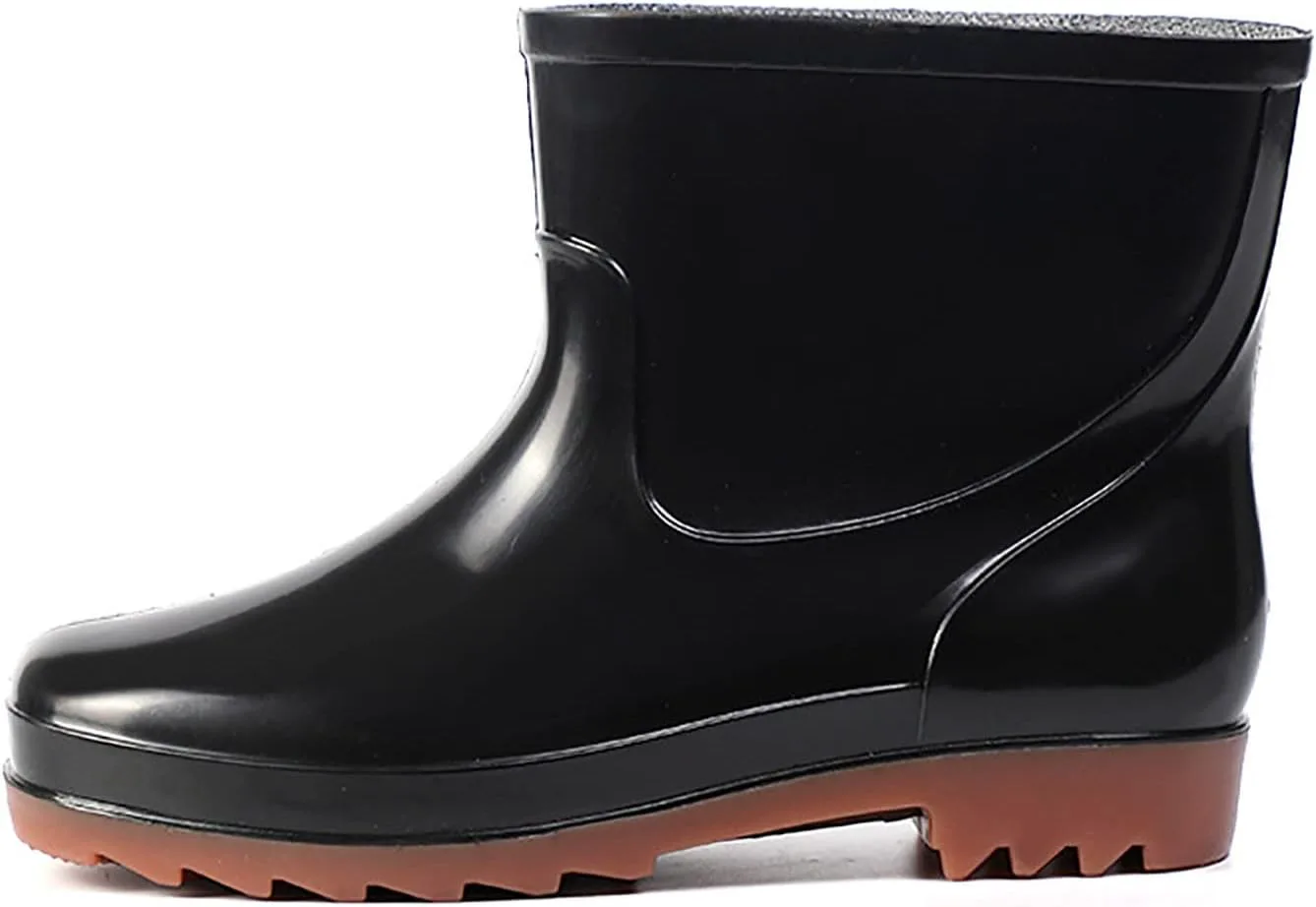 

Мужские короткие резиновые сапоги для дождя универсальные Резиновые сапоги для садоводства Мужская обувь для дождя Зимние худи для мужчин, размер 7.5 Generic, коричневый