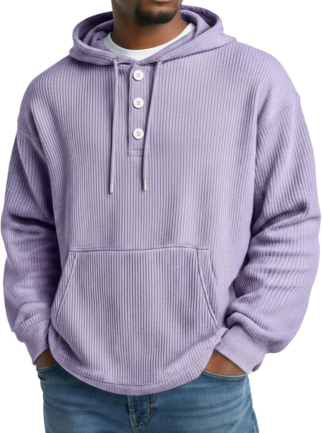 

Толстовка с вертикальными полосками для мужчин, с карманом, Plus Size