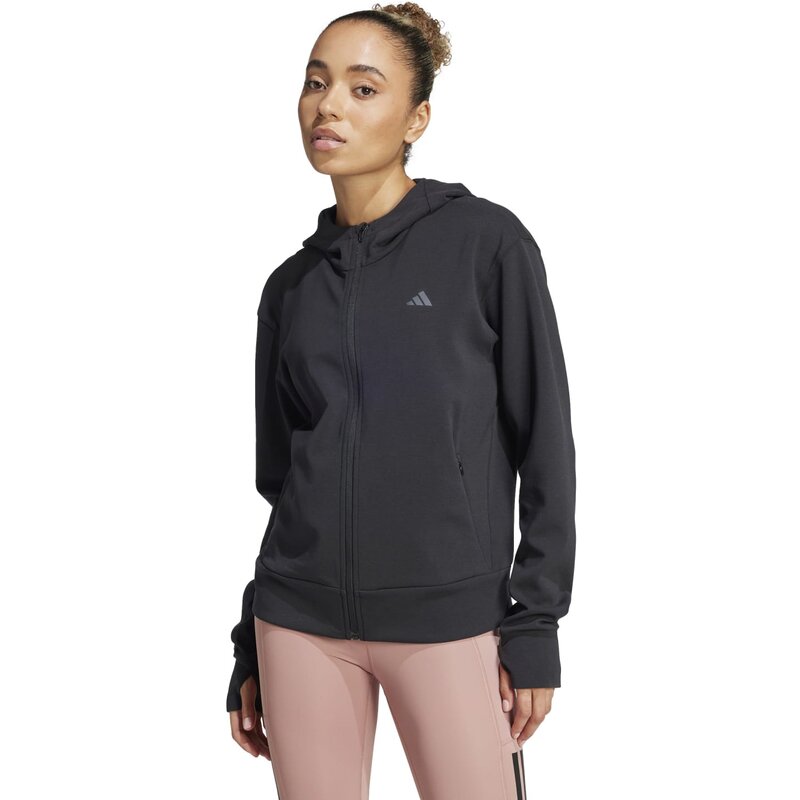 Толстовка с капюшоном, разработанная для тренировок Adidas, черный — фото 2