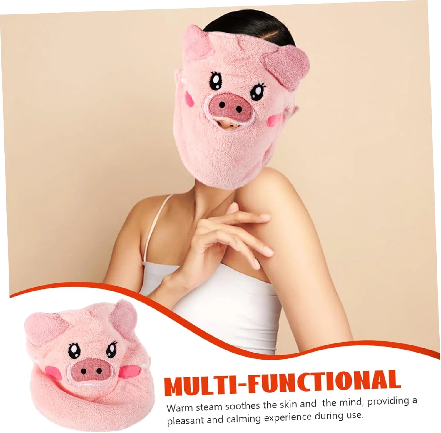 Мочалка для лица Healvian из кораллового флиса розовая — фото 3