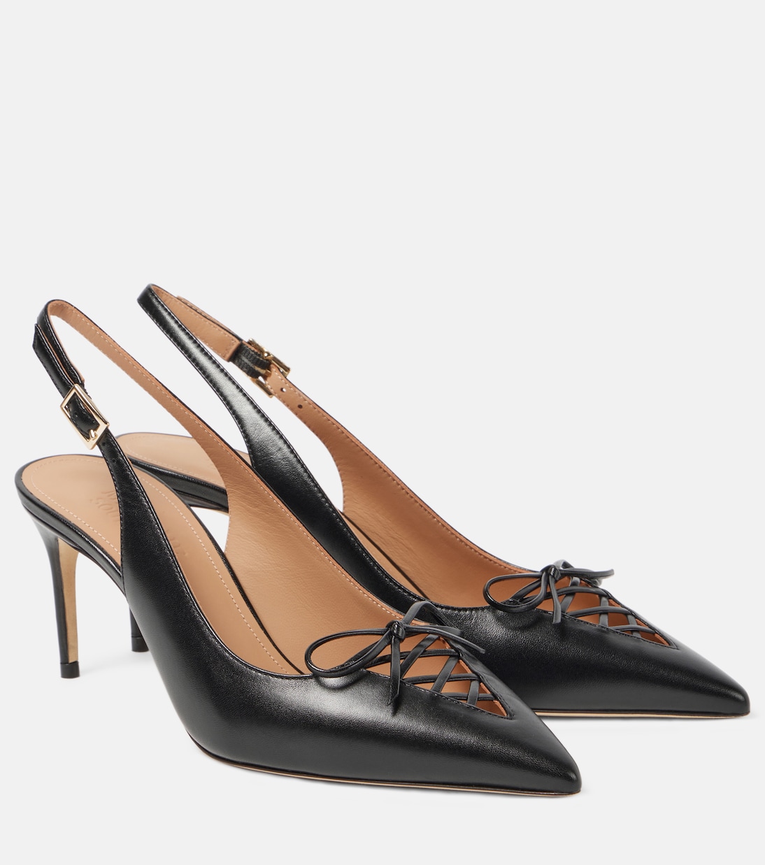 Туфли-лодочки Trudie из кожи с открытой пяткой Malone Souliers, черный