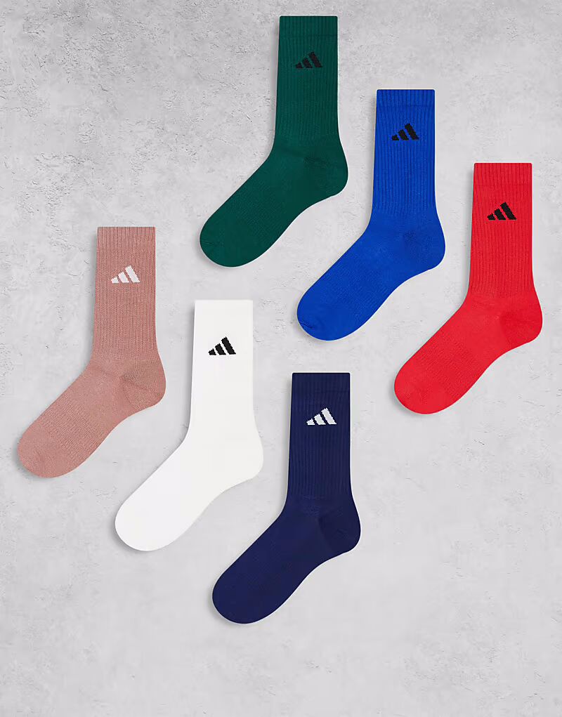 

Носки Adidas Training с мягкой подкладкой, 6 пар, синего цвета Adidas Performance