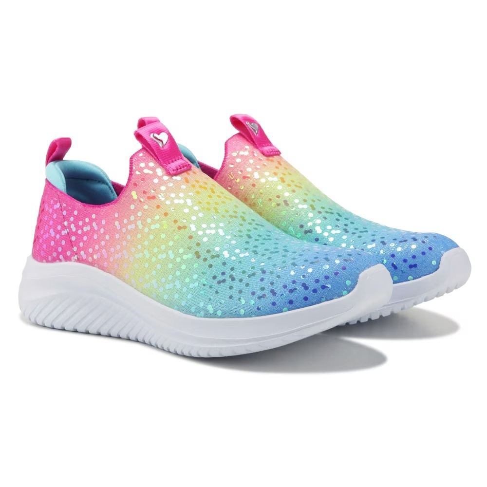 

Ультра гибкие кроссовки-слайдеры для маленьких/больших детей Skechers, розовый