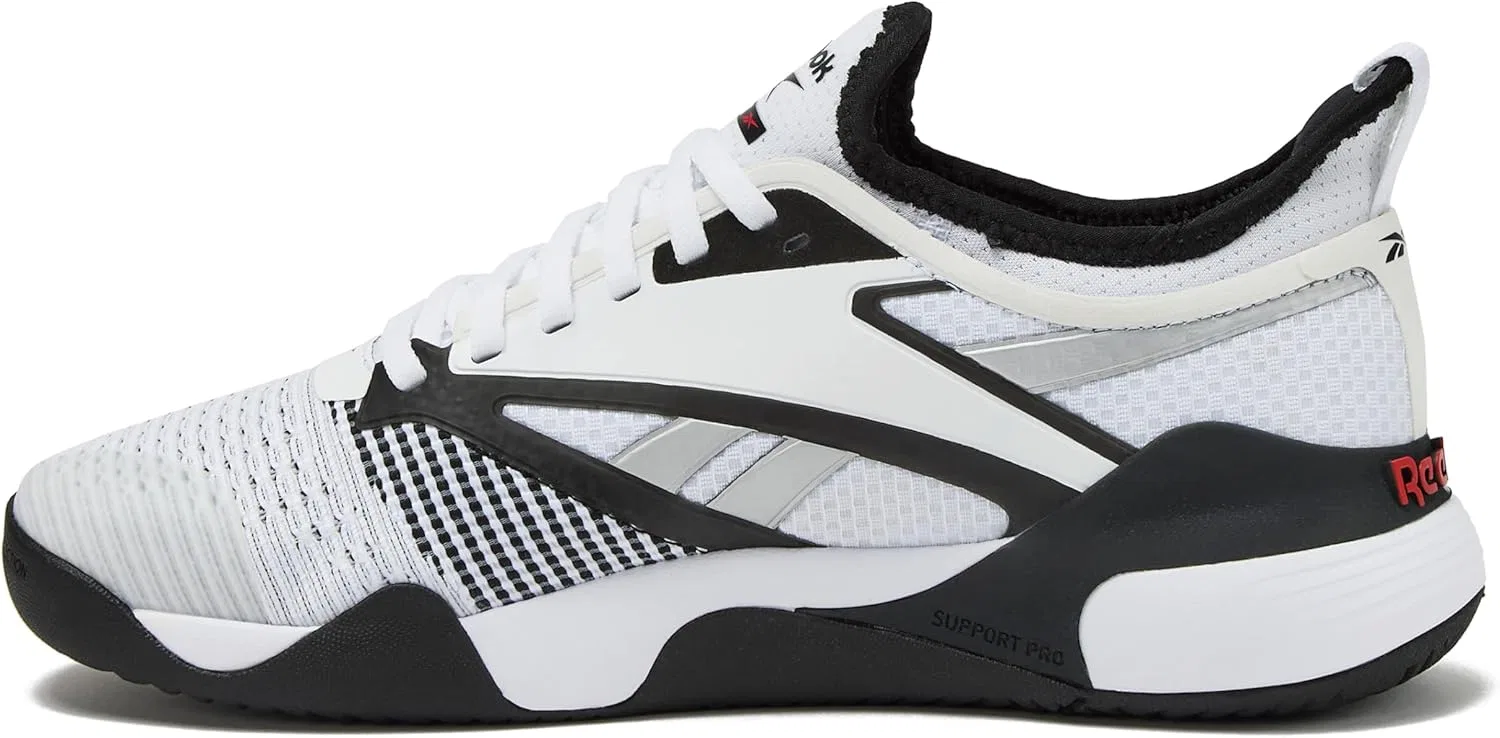 Кроссовки для корта Reebok Nano Court, черные/белые/энерджи-красный — фото 3