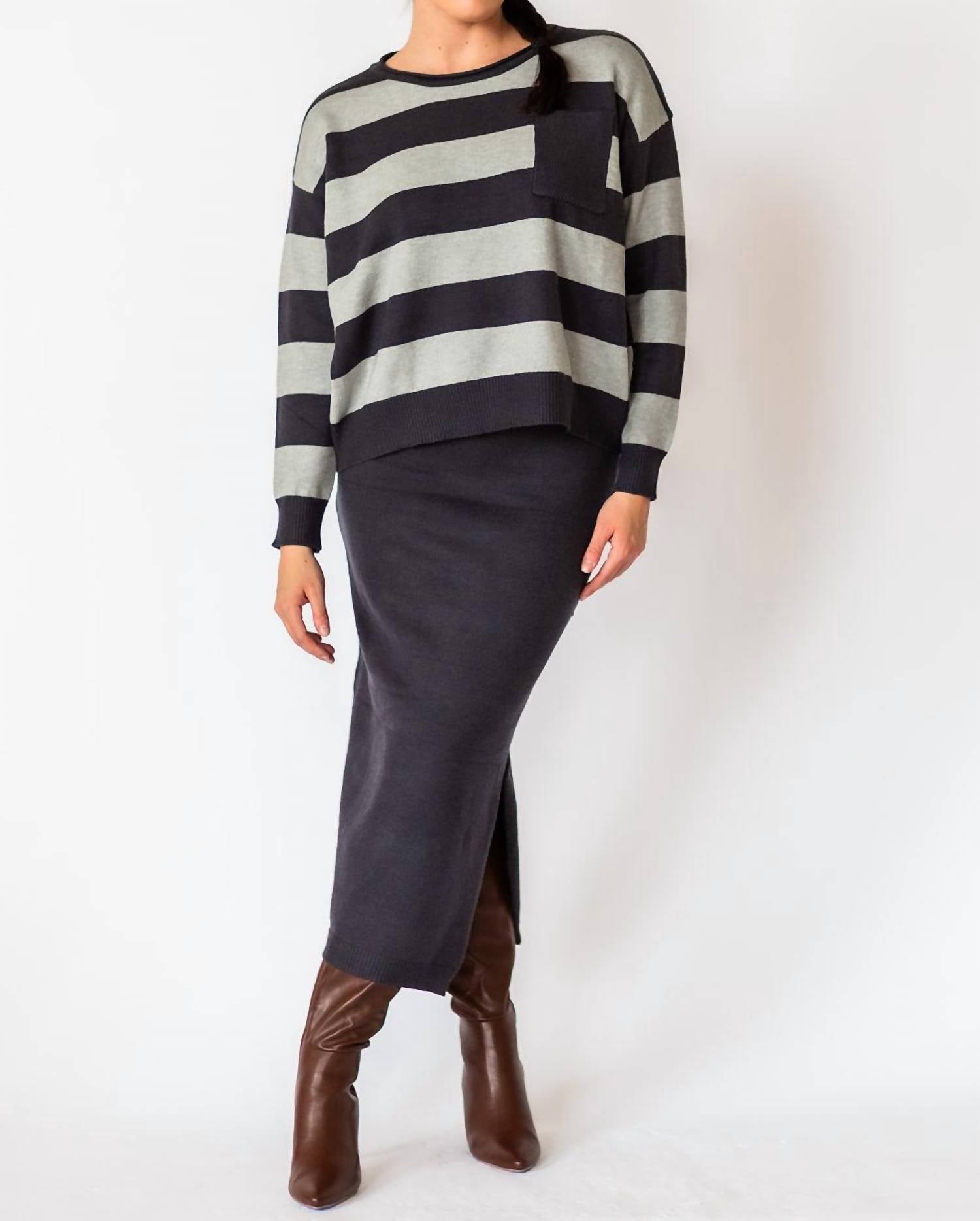 

Свитер Siarah темно-синего и светло-серого цветов falcon park