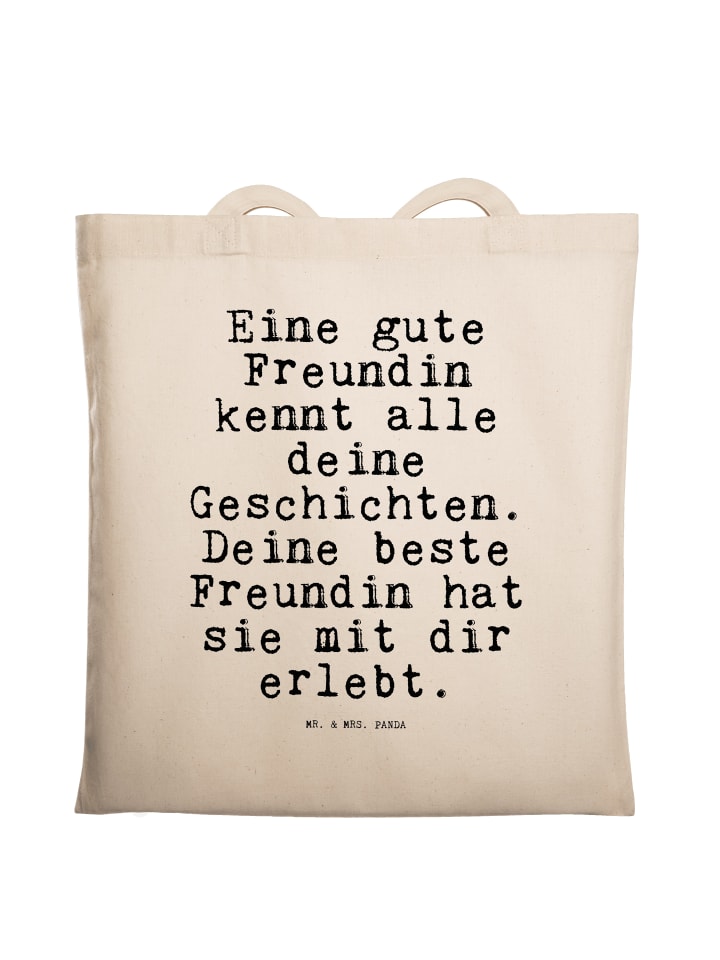 

Mr. & Mrs. Panda Сумка-шоппер с надписью "Хороший друг знает..." кремового цвета