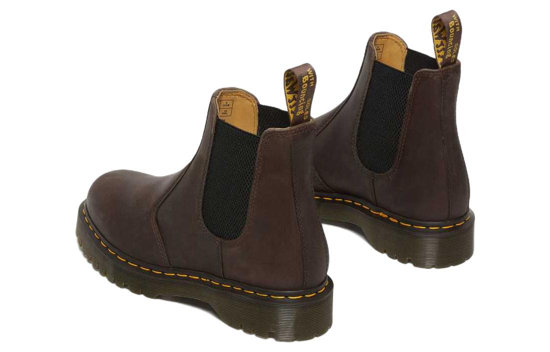 Мужские ботинки челси Dr. Martens 2976 Bex Crazy Horse с контрастной строчкой, коричневый — фото 4