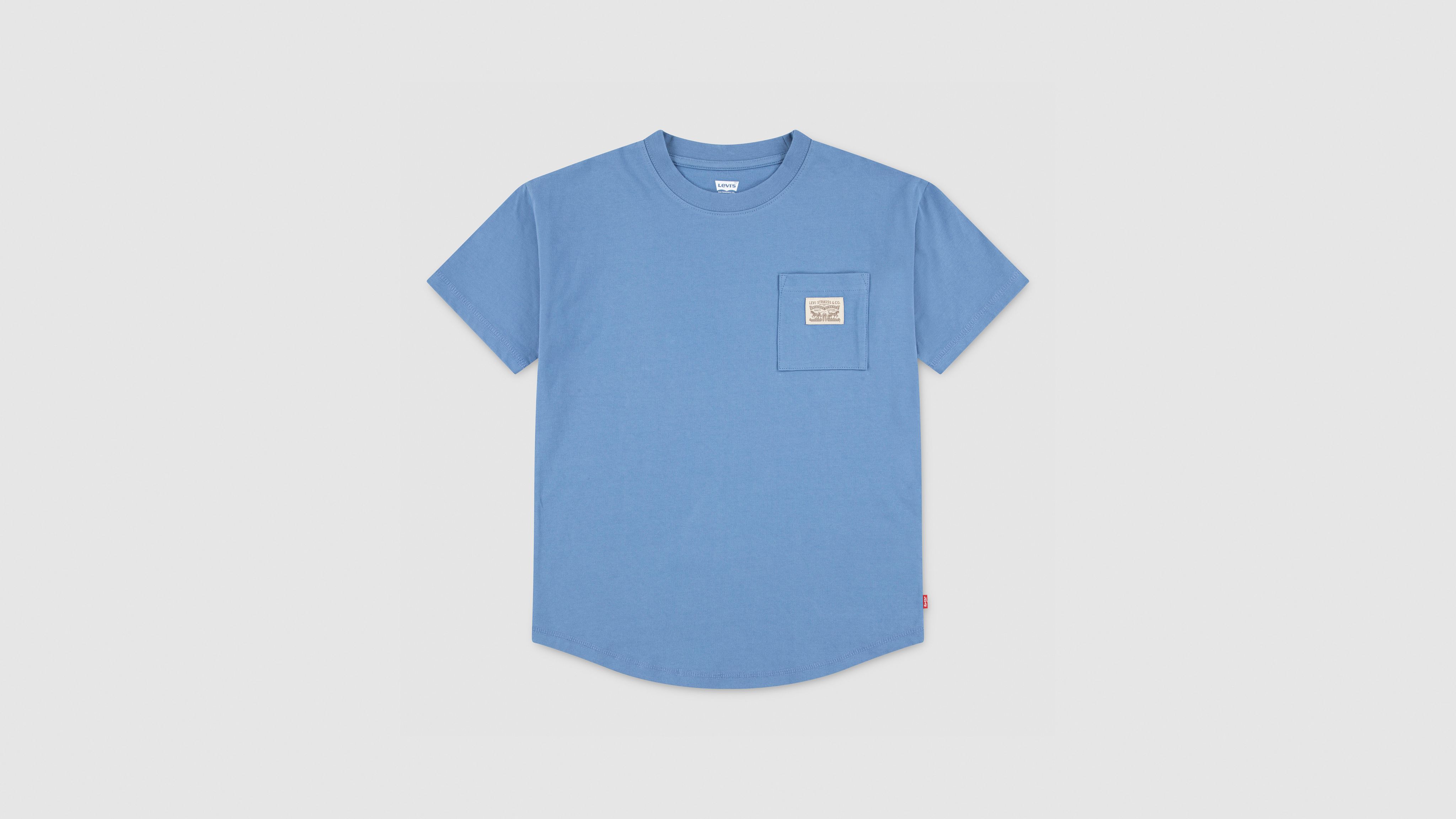 

Футболка с закругленным краем и карманом для больших мальчиков S-xl Levi's, Quiet Harbor - Blue