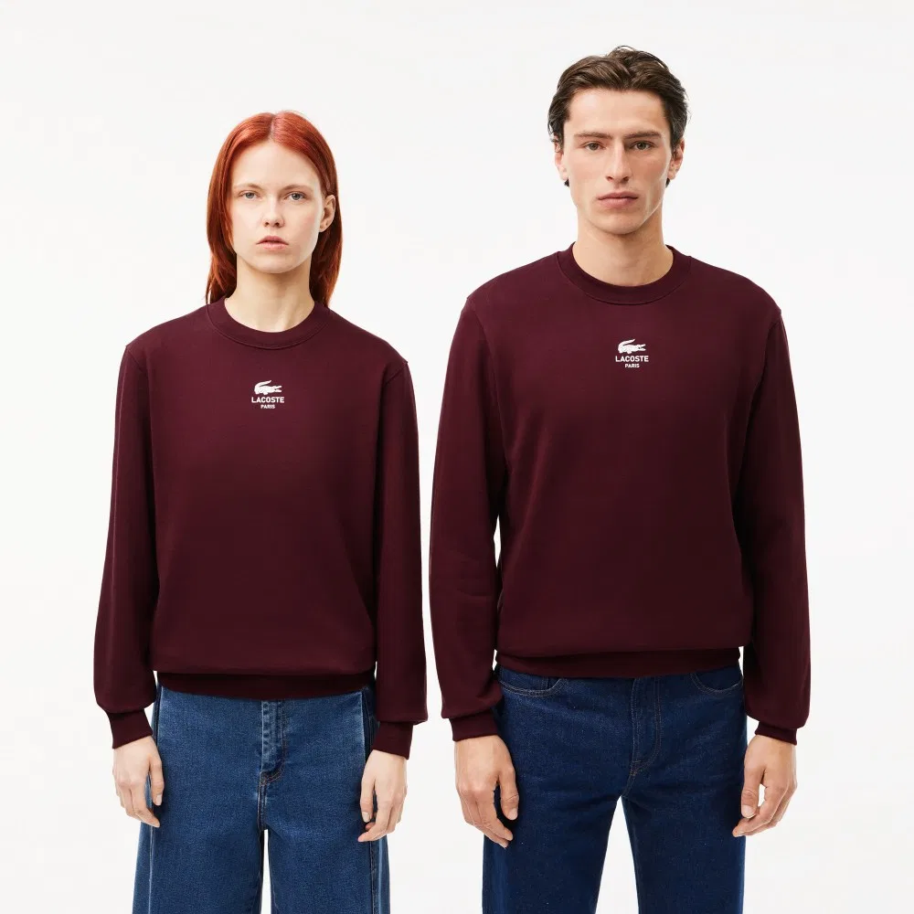 Мужской повседневный свитшот из имитации шерсти коричневый от Lacoste