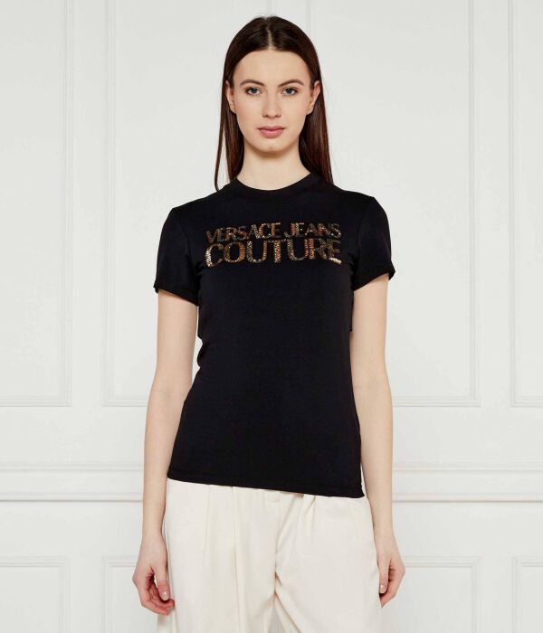 

Футболки с трафаретной печатью Slim fit Versace Jeans Couture, черный