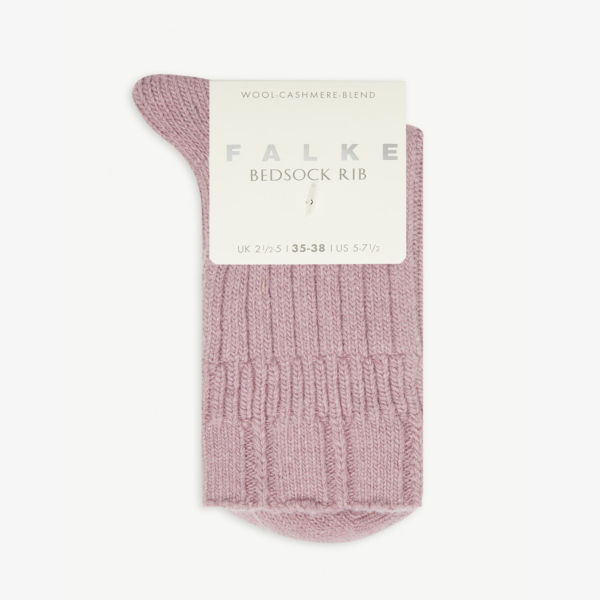 

Носки bedsock в рубчик трикотажные из смесовой шерсти Falke, цвет 8770 brick