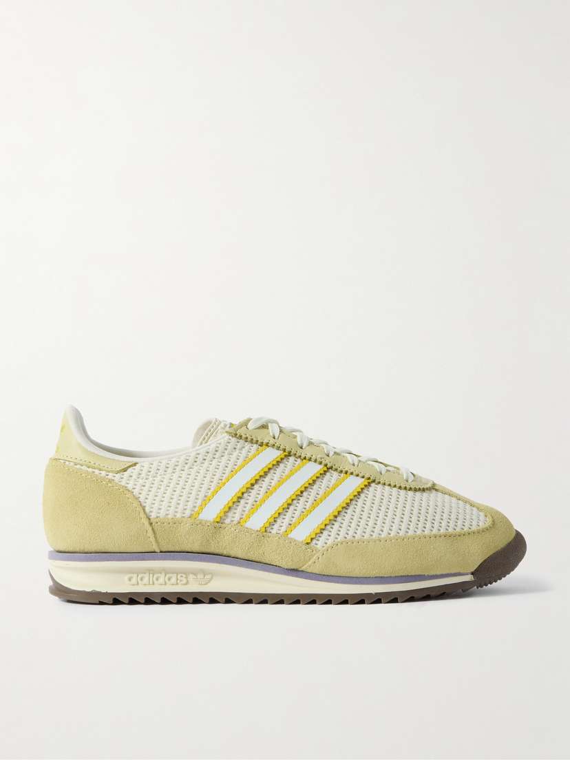 Кроссовки Sl 72 og из замши и сетчатой кожи с отделкой Adidas Originals, желтый