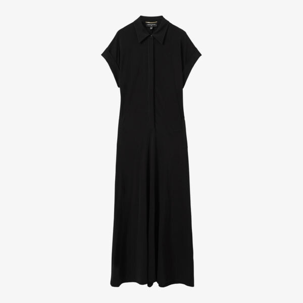 

Платье макси из джерси с воротником-поло Reiss x atelier alexandra Reiss, черный