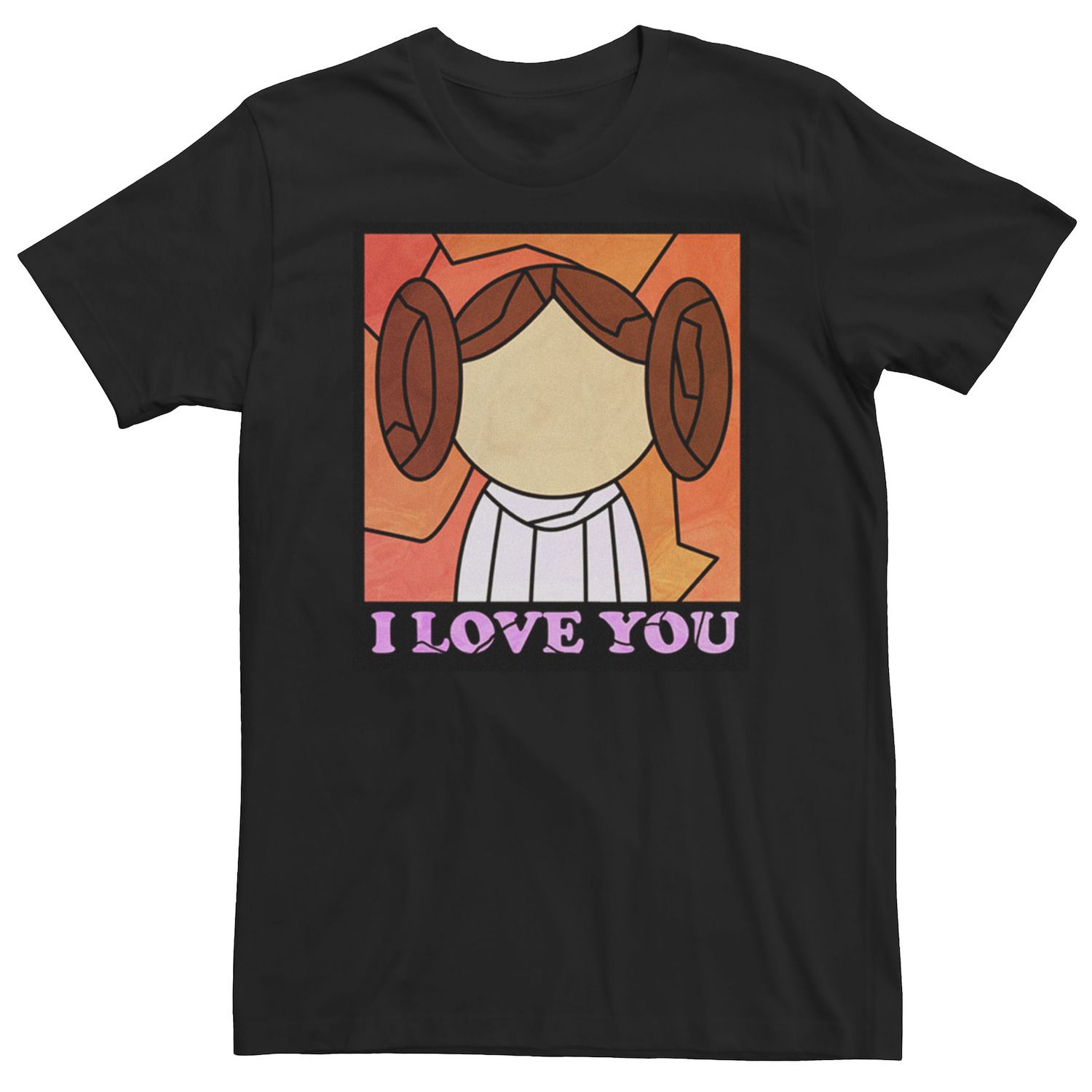 

Мужская футболка с витражным рисунком Princess Leia I Love You Star Wars