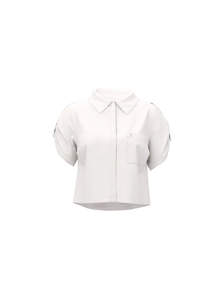 Пляжная льняная блузка свободного кроя с коротким рукавом Victoria'S Secret Swim, Coconut White