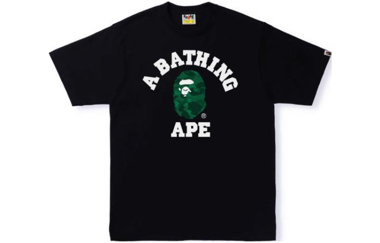 Футболка Bape Reflector Color Camo College A BATHING APE, черно-зеленая — фото 4